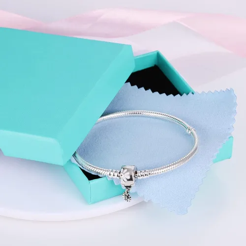 Miniatura 7 de Parmuz Charm Bracelet For Woman 925 Sterling Silver Basic heart clasp Iconic Moments Snake Chain Bracelet Gift for Teen Girls Men Mother Daughter