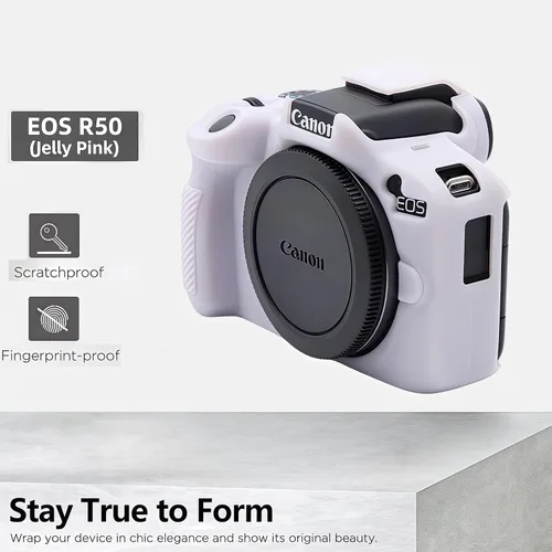 Miniatura 4 de Funda para EOS R50, Funda protectora de silicona suave para Canon EOS R50 EOSR50 Cámara para Vlog, Incluye 2 protectores de pantalla y 1 correa