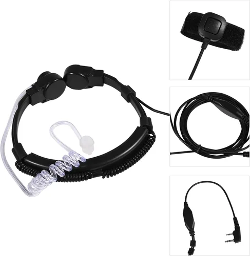 Miniatura 3 de Yoidesu 143 Micrófono de garganta Tubo Acústico Auricular PTT para UV5R Radio de 2 vías, Walkie Talkie, Micrófono de garganta PTT Auricular