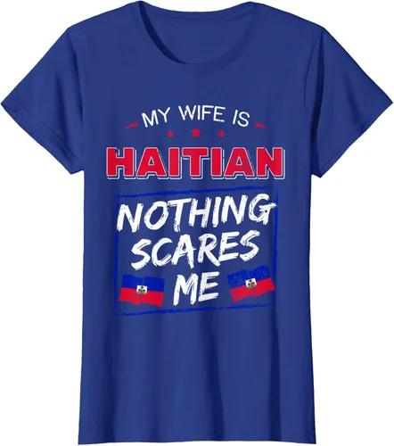 Miniatura 82 de My Wife Is Haitian Republic of Haiti Heritage Roots - Camiseta con bandera, Negro, S