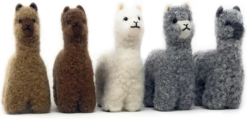 Miniatura 7 de Inca Fashions - Figura y adorno de alpaca realista de fieltro, hecho a mano con hilo 100% de lana de alpaca (marrón oscuro)