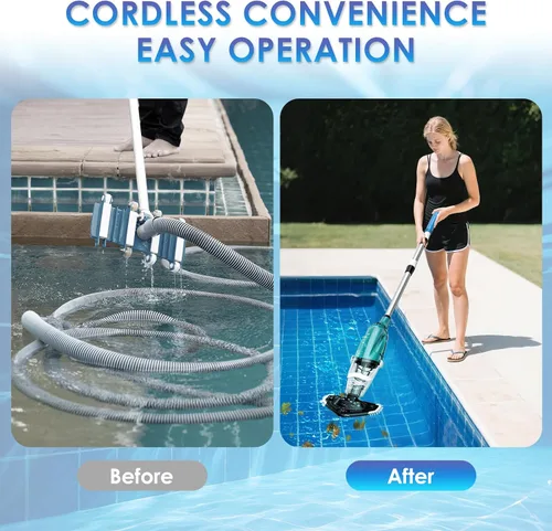Miniatura 6 de Aspiradora de piscina para piscina sobre el suelo, limpiador de piscina recargable de mano, tecnología Turbo™, fuerte succión 2700L/H, hasta 75