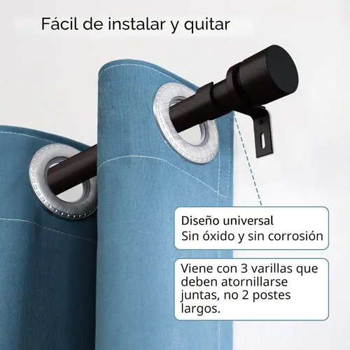 Miniatura 2 de Byondeth - Cortineros para ventanas de 16 a 48 pulgadas o 60 pulgadas, longitud ajustable, 1 pulgada de diámetro, cortinero con remates de aluminio
