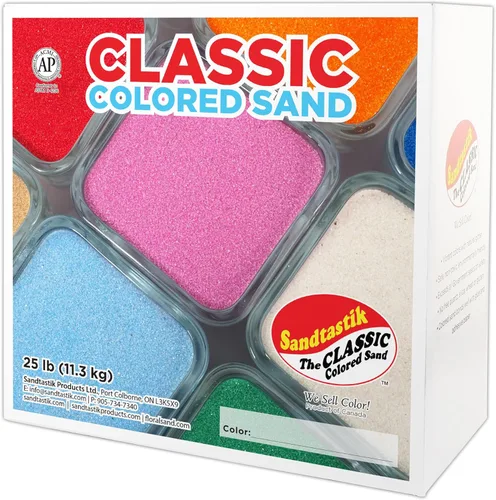 Miniatura 2 de Sandtastik Arena de color Aqua Classic: caja a granel de 25 libras de arena de grano fino vibrante para artes y manualidades, botellas de arena