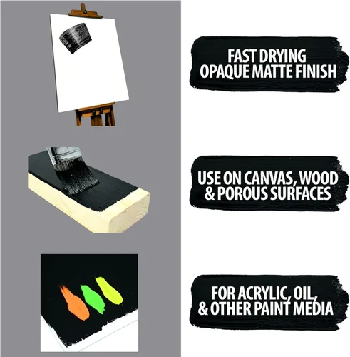 Miniatura 4 de Handy Art Student Acrylic 32 onzas, Black Gesso