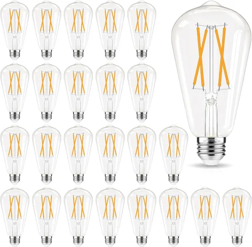 Miniatura 12 de GvvooHome - Bombillas LED regulables Edison, bombilla LED E26 equivalente a 60 W, luz blanca fría 4000K, bombillas vintage ST58, CRI de 90+, 6 W 600