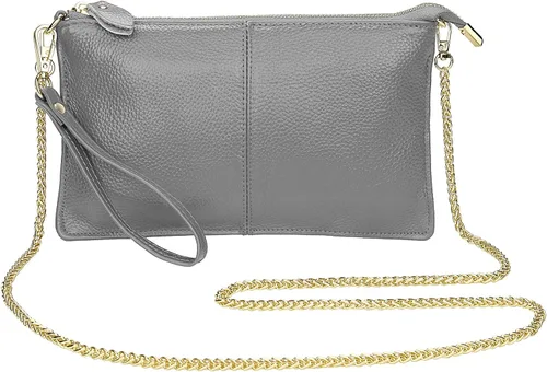 Miniatura 2 de Uromee Cartera de mano para mujer, de piel auténtica, con cadena de hombro desmontable