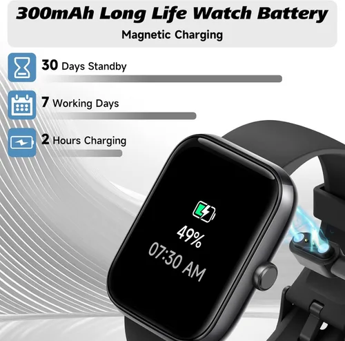 Miniatura 8 de VRPEFIT Reloj inteligente para hombres y mujeres con Bluetooth para llamadas, reloj inteligente con Alexa incorporada, reloj de fitness DIY de 1.8