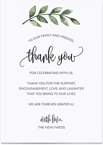 Miniatura 7 de 321Done Greenery - Tarjetas de agradecimiento de agradecimiento, tarjetas de mesa blancas de 4 x 6 pulgadas para boda, fiesta, cumpleaños
