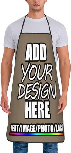 Miniatura 14 de Delantal personalizado personalizado para añadir nombre, foto, texto, logotipo, cocina ajustable para cocinero para hombres y mujeres