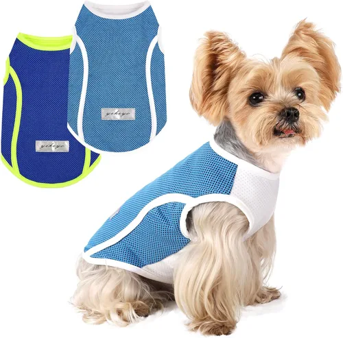 Miniatura 11 de Paquete de 2 camisetas sin mangas para perros pequeños, camiseta sin mangas para perros pequeños, camiseta sin mangas transpirable con texto