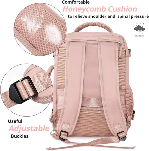 Miniatura 40 de Mochila de Viaje Snoffic para Mujer, Negro, 17 pulg.