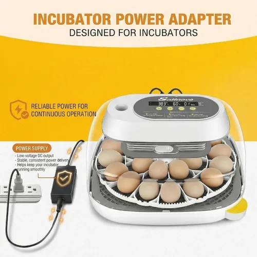 Miniatura 8 de Sailnovo Incubadora para 24 huevos, incubadora de huevos de 4 modos con giro automático de huevos, control de temperatura y alarma de humedad, vista