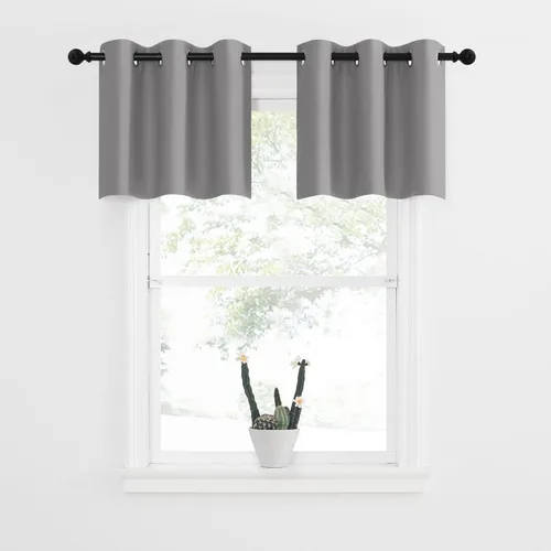 Miniatura 145 de NICETOWN Cortinas opacas de cocina para ventana sobre el fregadero, aislamiento térmico, decoración del hogar, pequeños niveles opacos con ojales