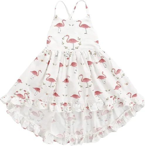 KISSOURBABY Vintage Floral Girls Dress Summer Casual Cotton Baby Dress