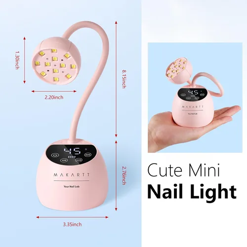 Miniatura 8 de Makartt Lámpara de uñas LED UV: Lámpara de uñas portátil inalámbrica de 50 mW/cm² para gel X y uñas a presión, secador de uñas USB recargable
