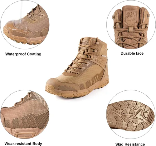 Miniatura 3 de FREE SOLDIER Men's Waterproof Hiking Boots Lightweight Work Boots Military Tactical Boots Durable Combat Boots