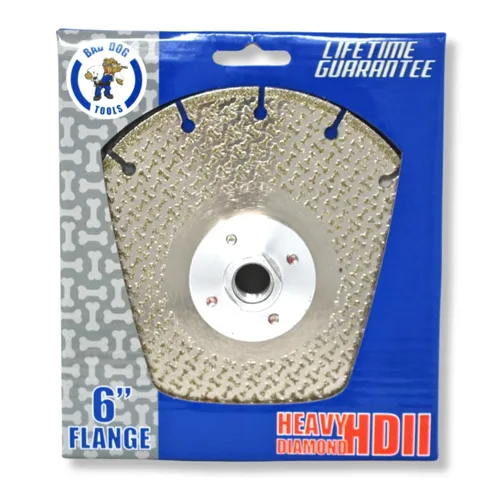 Miniatura 17 de Bad Dog Tools 4.5” Disco de brida Deux (HDII) de diamante para molienda *a ras*, lijado y corte. Uso en hierro, acero, latón, azulejo, piedra