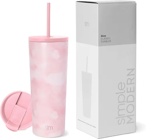 Miniatura 64 de Simple Modern- Vaso con aislamiento, c/tapa y pajilla Taza de viaje Botella de agua de ac. inox. reutilizable Unisex Colecc. Classic 24 oz