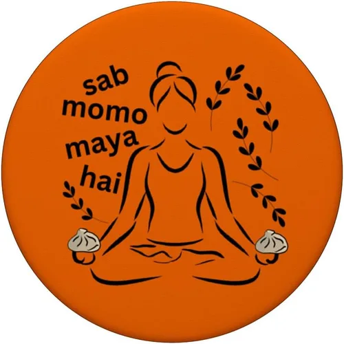 Miniatura 3 de Paz Amor Yoga Momo Comida Pun Meditación Hindi Divertido PopSockets Estándar PopGrip