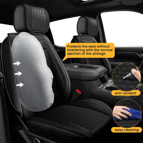 Miniatura 5 de Octomo Juego completo de fundas de asiento compatibles con Chevy Silverado GMC Sierra Custom Fit 2007 a 2025 1500 2500HD 3500HD Crew Double Extended