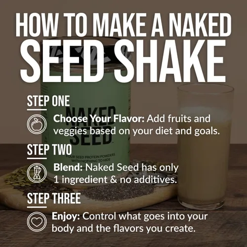 Miniatura 5 de Naked Seed - 4 semillas de proteína en polvo, solo 4 ingredientes: proteína de chía, sandía, girasol y semillas de calabaza, sin gluten, sin soja
