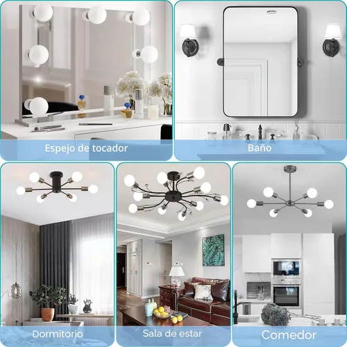 Miniatura 7 de Bombillas LED G25, equivalente a 60 W, baño de luz diurna de 5000 K, base E26, redonda de tocador amigable con los ojos, perfecta para espejo