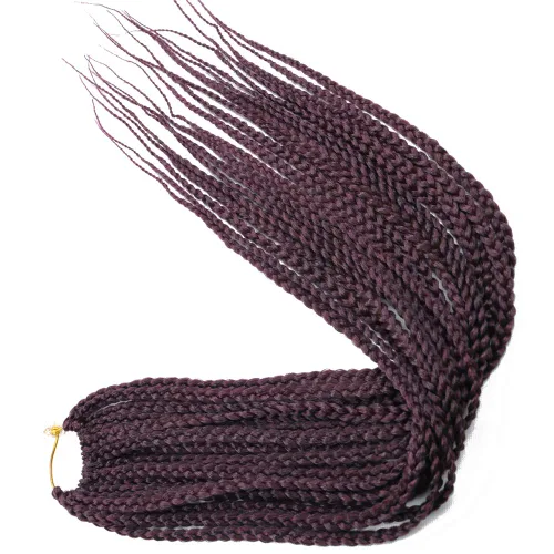 Miniatura 31 de 6 paquetes/lote (14/18/24/30) pulgadas, 0.4 in, 20 hebras por paquete, 3 extensiones de cabello trenzado de ganchillo finas, diámetro 3X
