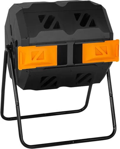 Contenedores de Compostaje de 43 Galones para Exteriores Contenedor de Compostaje Giratorio Cubo de Compostaje Giratorio Cubo de Basura con Cámara