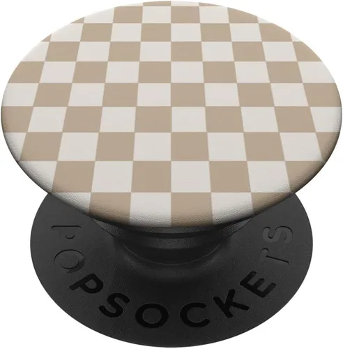 PopSockets PopGrip con patrón clásico a cuadros de vainilla y crema vintage