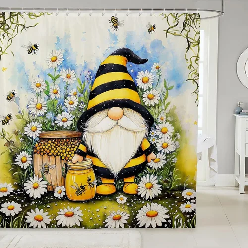 Miniatura 11 de Butterfly Shower Curtain Bohemian Bathroom Shower Curtain Set for Kids Adult Sun Moon Bath Curtain Yellow Butterfly Waterproof Curtains Room Decor