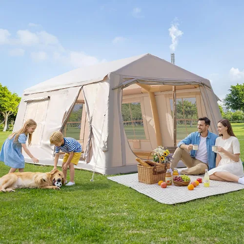 Miniatura 14 de Inflatable Blow Up Tents for Camping,Waterproof Oxford Hot Tent with Manual Pump,Spacious Easy Setup Inflatable Camping Air Tent for Family Glamping