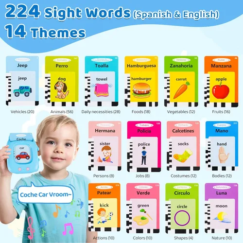 Miniatura 2 de Juguetes para niños pequeños, tarjetas flash parlantes para niños de 1, 2, 3, 4, 5, 6 años, regalo de cumpleaños, juguete educativo Montessori