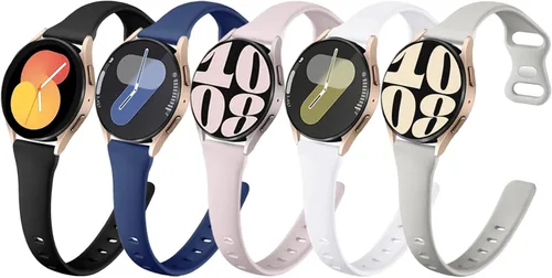 Miniatura 13 de Paquete de 5 correas delgadas compatibles con Samsung Galaxy Watch 4 5 6 Band 1.575 in 1.732 in, Galaxy Watch 5 Pro/Watch 4 6 Classic, correa