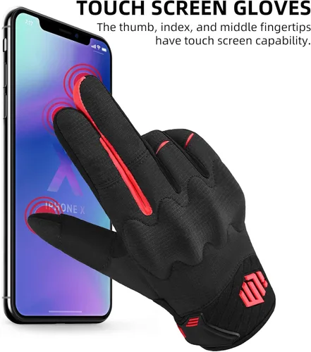 Miniatura 5 de ILM Guantes de motocicleta para adultos, motocross, ATV MTB, guantes de bicicleta de montaña, guantes de pantalla táctil de dedo completo