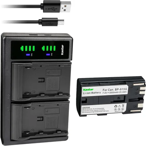 Miniatura 10 de Kastar Paquete de 3 baterías BP-915G y cargador USB LTD2 compatible con Canon C2, FV1, DM-MV1, DM-MV10, DM-MV20, E1, E2, E30, E65AS, EOS C100, C100