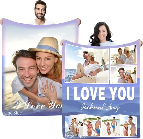 Miniatura 11 de Regalos personalizados de cumpleaños para el Día del Padre, para papá, abuelo, hombres, manta personalizada con fotos para mi papá, regalos de hija
