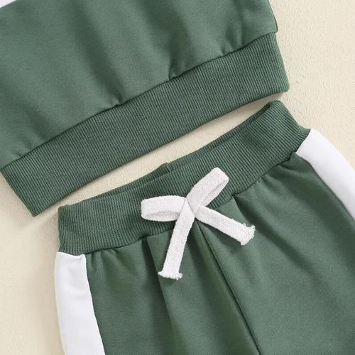 Miniatura 24 de Conjunto de sudadera de manga larga con cuello redondo y pantalones deportivos para bebés, ropa de invierno para bebé