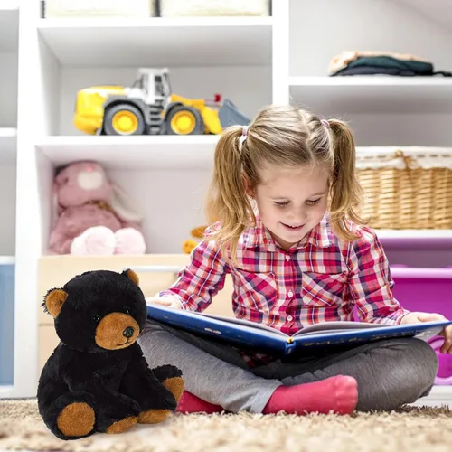 Miniatura 5 de Ditucu Peluche de oso negro de 8 pulgadas, lindos juguetes de peluche realistas, ultra suaves, regalos para niños