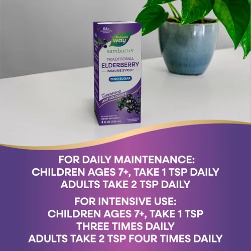 Miniatura 6 de Nature's Way Sambucus - Jarabe inmunológico tradicional sin azúcar, extracto de saúco negro altamente concentrado, apoyo inmunológico tradicional*