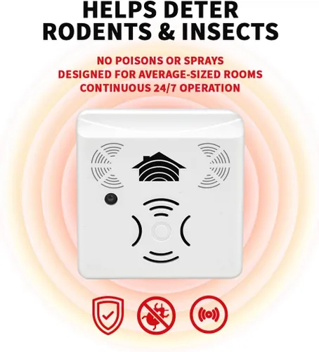 Miniatura 2 de Riddex Sonic Plus - Repelente ultrasónico de plagas, se conecta con salidas adicionales para uso en interiores, repelente de insectos, repelente