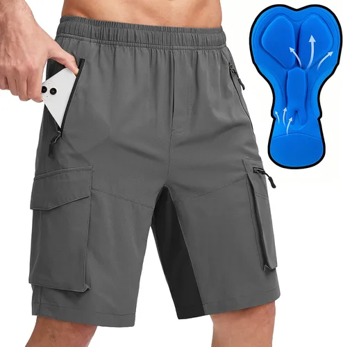 Bikewa Pantalones cortos de ciclismo de montaña para hombre, con acolchado 3D, ajuste holgado, MTB ciclismo, ciclismo, ciclismo, ciclista,