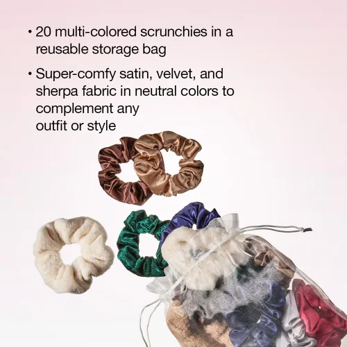 Miniatura 3 de Scunci by Conair The Original Satin Scrunchies 20pk - Accesorios para el cabello para niñas y mujeres - Ideal para todo tipo de cabello - Varios