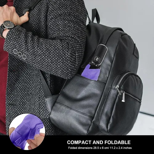 Miniatura 61 de LEAGERA Paraguas de viaje compacto para bolso, mango plano, impermeable para lluvia ligera