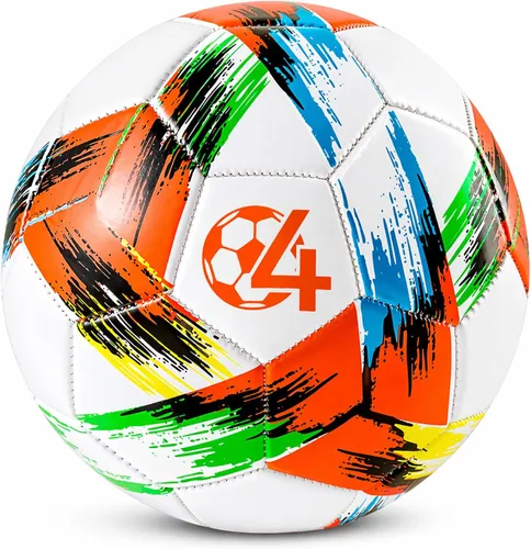 Miniatura 18 de Balón de fútbol tamaño 5, tamaño 4, tamaño 3, desinflado, brillante bola de práctica tricolor para niños y niñas de 4 a 8 años, 8 a 12 años, 12