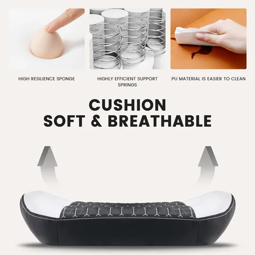 Miniatura 6 de Cómoda silla de oficina con reposapiés y soporte lumbar, estilo carreras, ajustable, giratoria de 360°, silla de juegos con reposacabezas