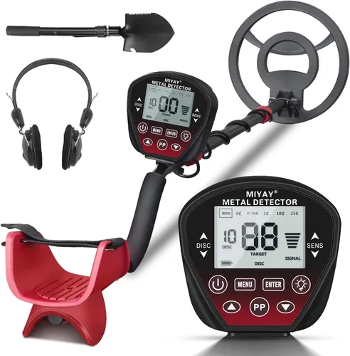 Detector de metales profesional para adultos, detectores de metales de oro ligeros con pantalla LCD, localización precisa y discriminación y filtro