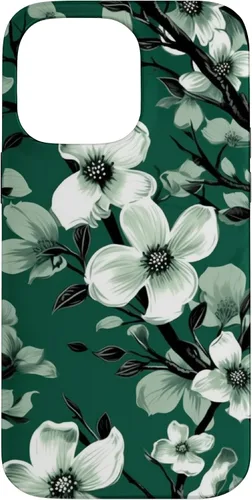 Miniatura 20 de White Dogwood Flower Pattern Green Black & White Case for iPhone 17