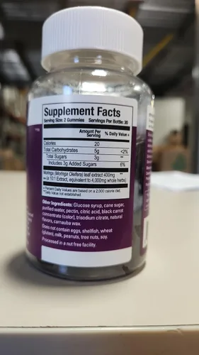 Miniatura 7 de Viteey Moringa Gummies - 4,000 mg [de 400 mg de extracto 10: 1] de Moringa Suplemento Super Greens - Gomitas antioxidantes para el bienestar