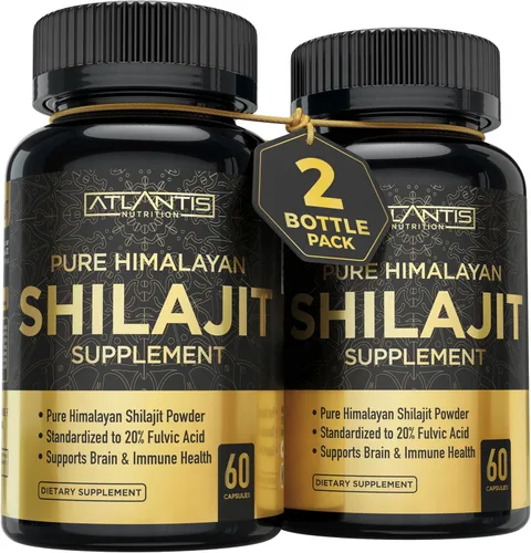 Atlantis Nutrition Cápsulas Shilajit del Himalaya formuladas con 20% de ácido fúlvico | Suplemento Shilajit del Himalaya para hombres y mujeres |